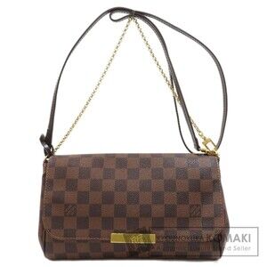 Louis Vuitton Favorite Damier Ebene Brown Shoulder Bag Canvas